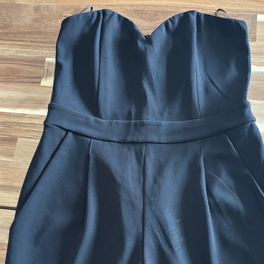 Express Elegant Black Strapless Jumpsuit